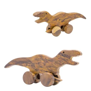 Khủng long T-Rex gỗ đồ chơi có bánh xe