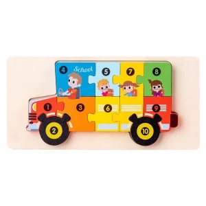 BẢNG TRANH ĐỒ CHƠI GHÉP HÌNH 3D BẰNG GỖ - XE BUS