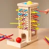 Trò chơi kéo & thả bóng bằng gỗ Montessori