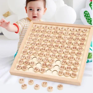 Bảng gỗ số tập đếm từ 1 đến 100 giáo cụ Montessori