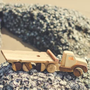 Xe đầu kéo moóc gỗ mô hình cho bé chơi chở hàng
