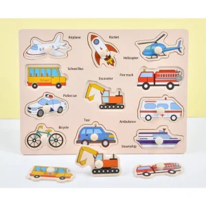 Bảng Gỗ Ghép Hình Thông Minh Cho Bé - Chủ Đề Giao Thông