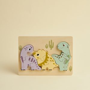 Wooden Dinosaur Puzzle for Kids – 12-Piece Montessori Jigsaw