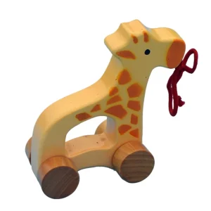 Wooden Giraffe Pull Toy – Montessori Toddler Push & Pull Toy