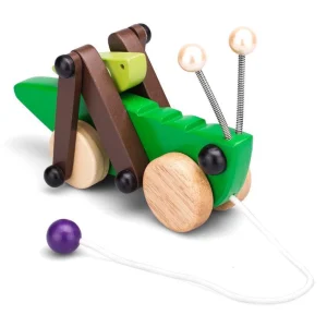 Wooden Grasshopper Pull Toy – Montessori Push & Pull Toy for Kids