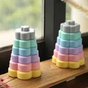 Montessori Silicone Stacking Toy – Flower Shape Rings for Babies