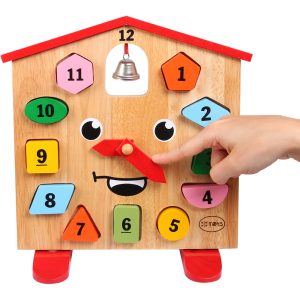 Wooden Shape Sorting Clock Toy – Educational Learning Toy for Kids