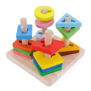Wooden Stacking Shapes Toy – Colorful Educational Toy for Kids