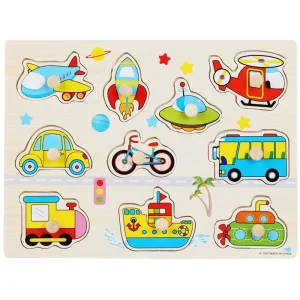 Wooden Vehicle Puzzle Board for Kids