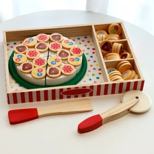 Wooden Pizza Cutting Toy Set