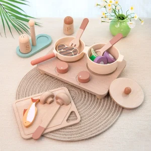 Wooden Cooking Playset with Stove & Utensils