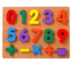 Wooden Number & Math Symbols Puzzle Board