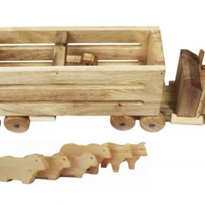 Wooden Animal Transport Truck Toy