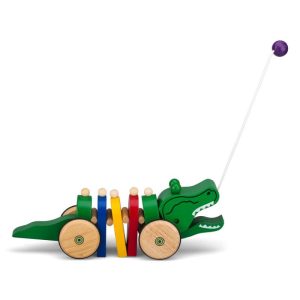 Wooden Pull-Along Crocodile Toy