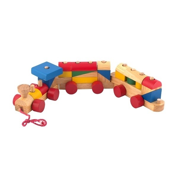 Wooden Train Block Toy