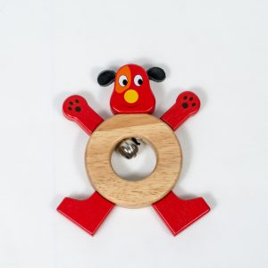Wooden Dog Hand Rattle