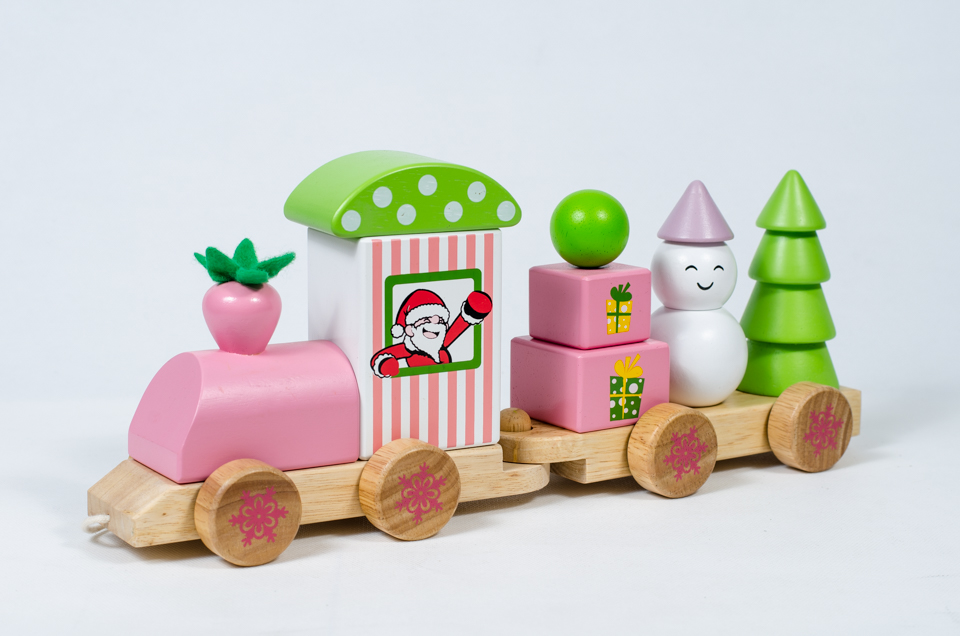 Wooden Christmas Train Toy