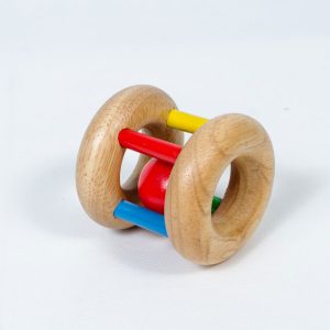 Wooden Rolling Rattle Toy