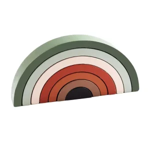 Wooden Rainbow Stacking Toy – Forest Tone
