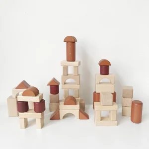 Wooden Building Block Set with Storage Tray