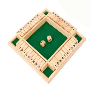 Wooden Shut the Box Dice Game (4-Player)