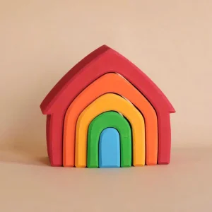 Wooden Rainbow Stacking House