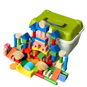 Wooden Building Blocks Set (with Storage Box)