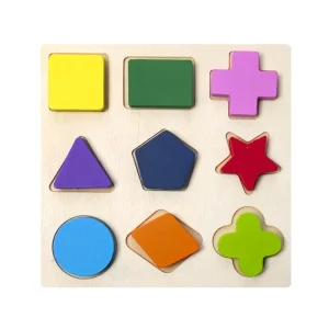 Wooden Shape Puzzle Board - 9 Pieces