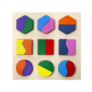 Wooden Shape Puzzle Board - Matching Colors