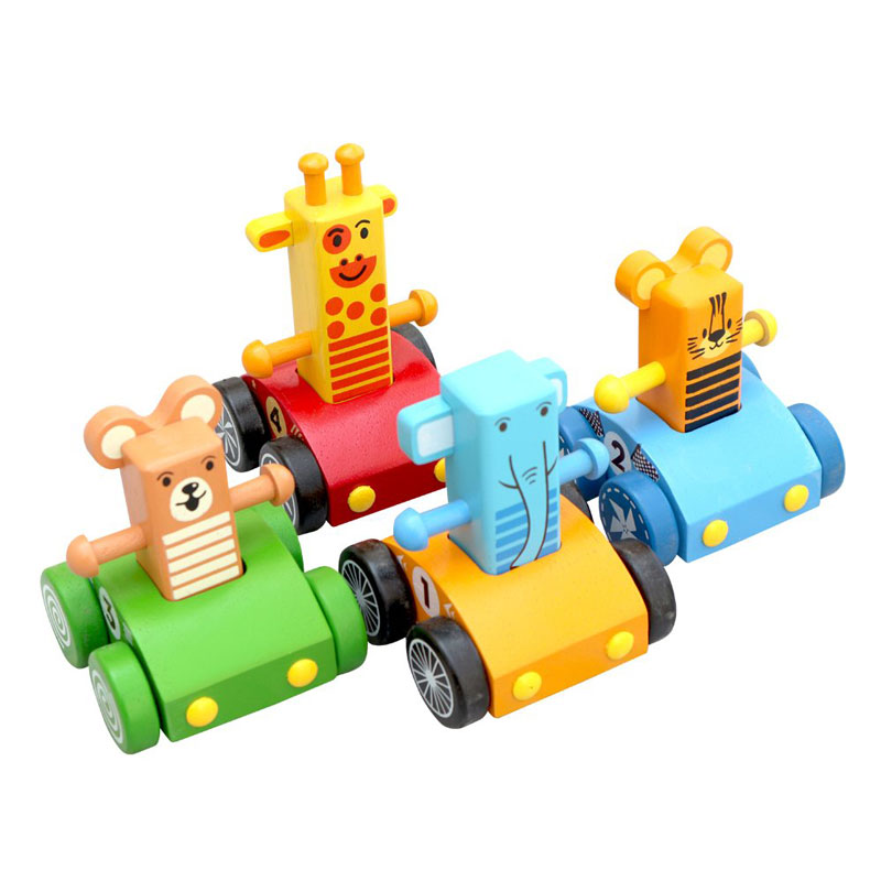 Wooden Animal Race Cars
