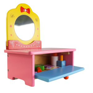 Wooden Vanity Set with Mirror & Accessories