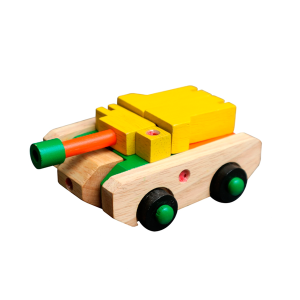 Wooden Tank Toy with Movable Cannon
