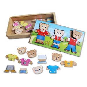 Wooden Bear Family Dress-Up Puzzle